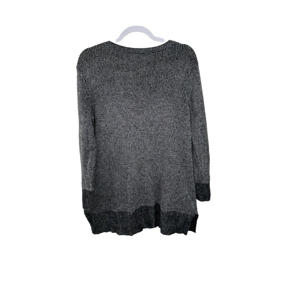 Halogen Womens Long Sweater Size XL Long Sleeve Black Gray Cashmere Viscose - Picture 2 of 7